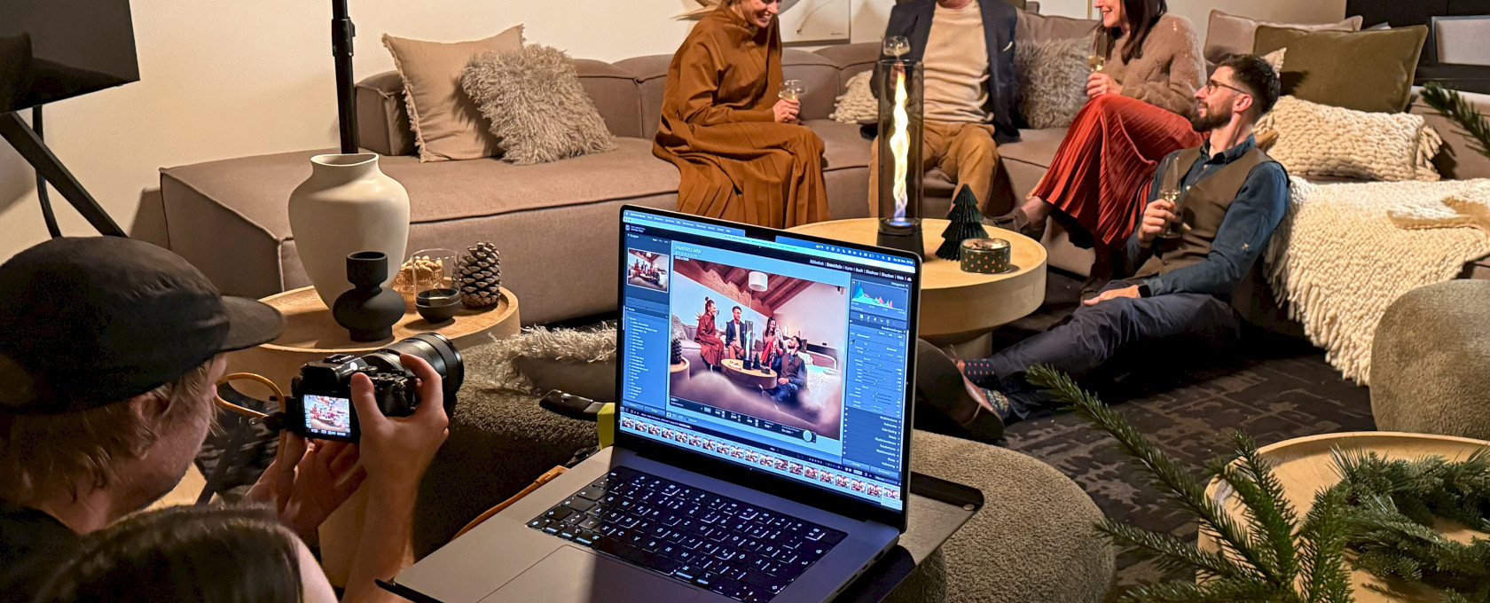 Behind the Scenes Fotoshooting im Chalet Mädesüss